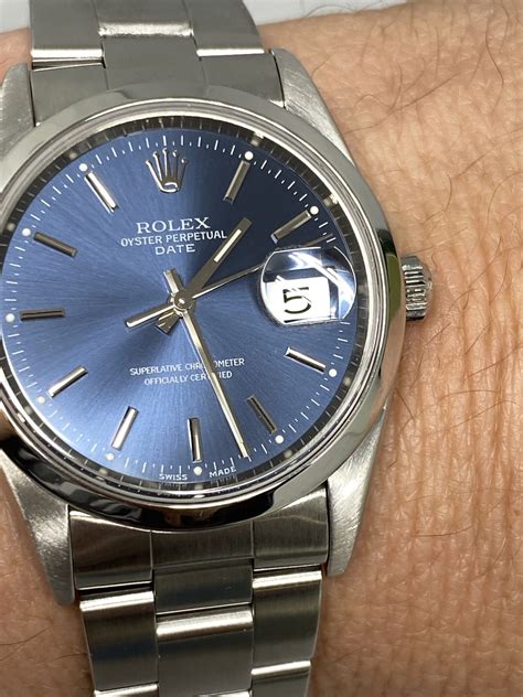 rolex oyster perpetual 34mm blue dial